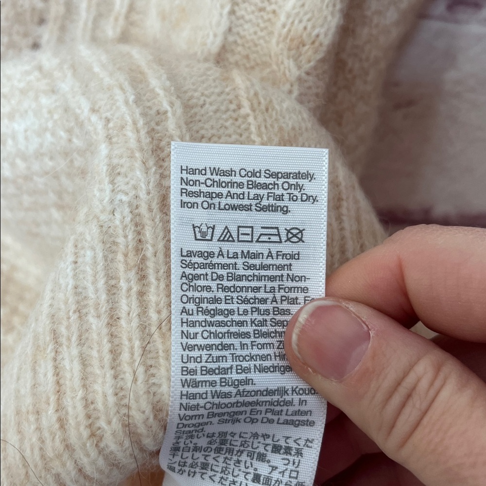 Madewell Cable Havener Pullover in Heather Powder Alpaca Wool Blend NWT Small - Picture 8 of 12